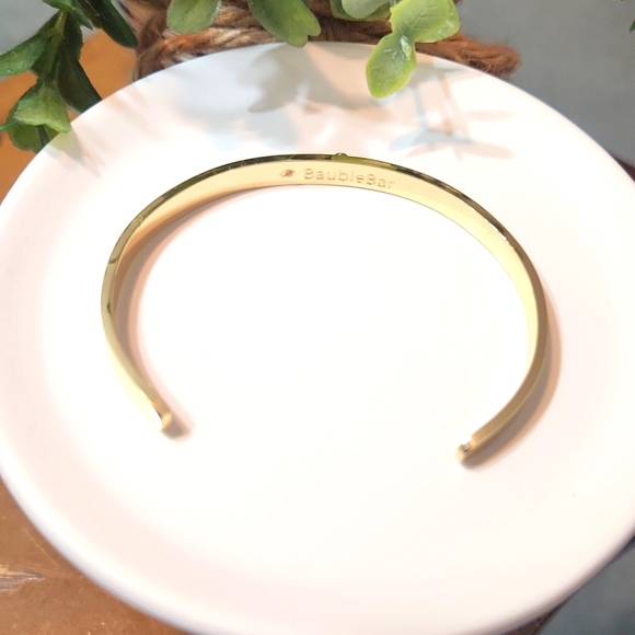 BaubleBar Gold Plated Initial S Cuff Bracelet - Picture 2 of 11